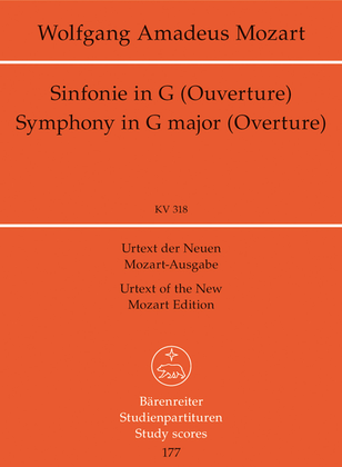Book cover for Symphony, No. 32 G major, KV 318