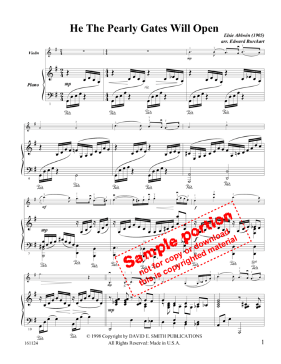 He The Pearly Gates Will Open Violin Solo scores gallery preview page 2