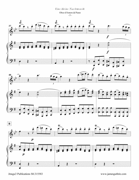 Mozart: Eine kleine Nachtmusik for Oboe d'Amore & Piano image number null