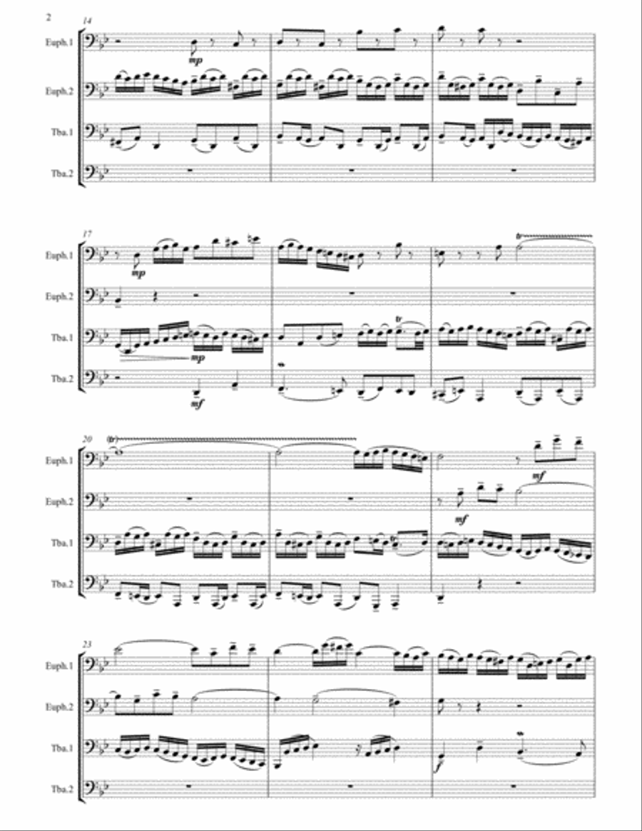 Little Fugue in G minor arranged for Tuba Quartet Tuba Quartet scores gallery preview page 3