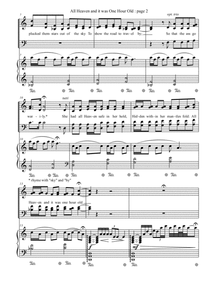 2. One Hour Old (All Heaven and it was One Hour Old) : SATB Choir & Piano image number null
