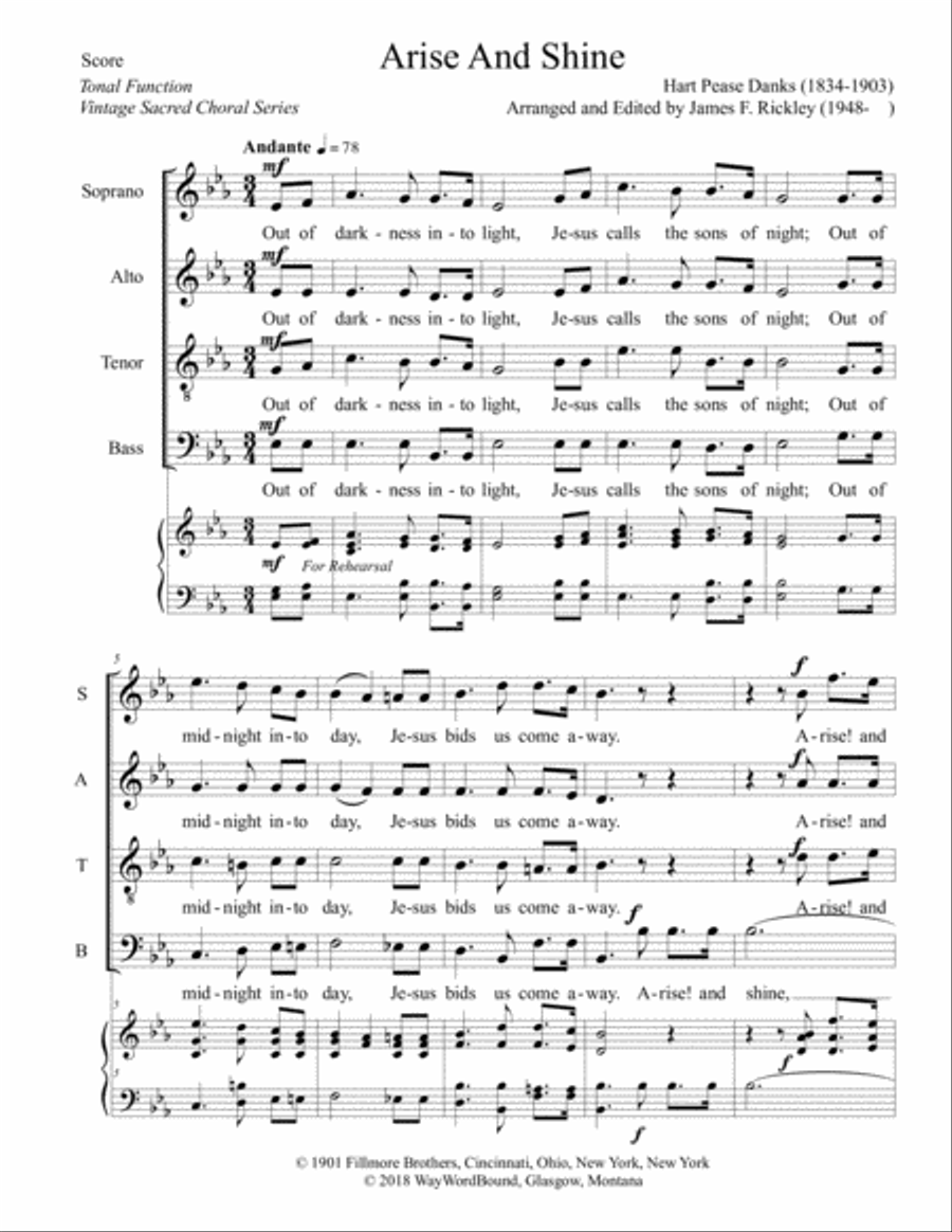 Arise And Shine 4-Part scores gallery preview page 1