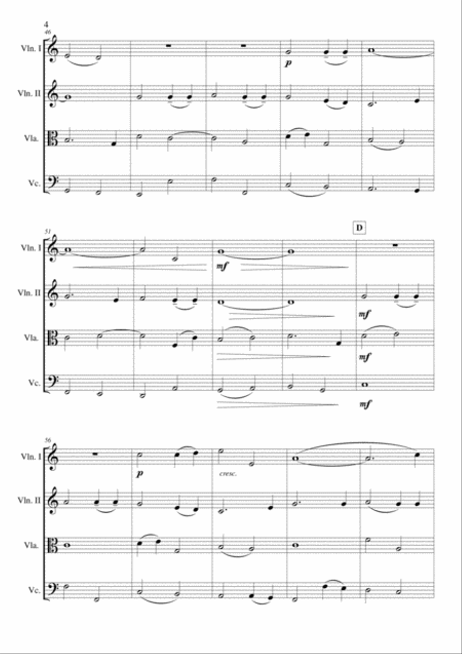 Blowin' In The Wind String Quartet scores gallery preview page 4
