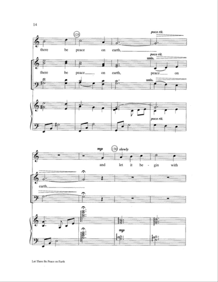 Let There Be Peace on Earth 4-Part scores gallery preview page 14