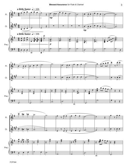 BLESSED ASSURANCE with WHISPERING HOPE - FLUTE and CLARINET with Piano Accompaniment Clarinet - Digital Sheet Music