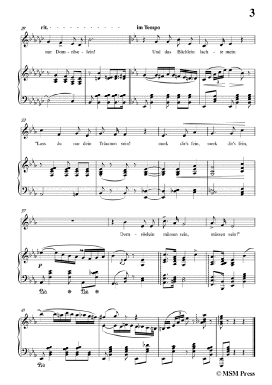 Schumann-Röselein,Röselein,in E flat Major,for Voice and Piano Voice Solo scores gallery preview page 5