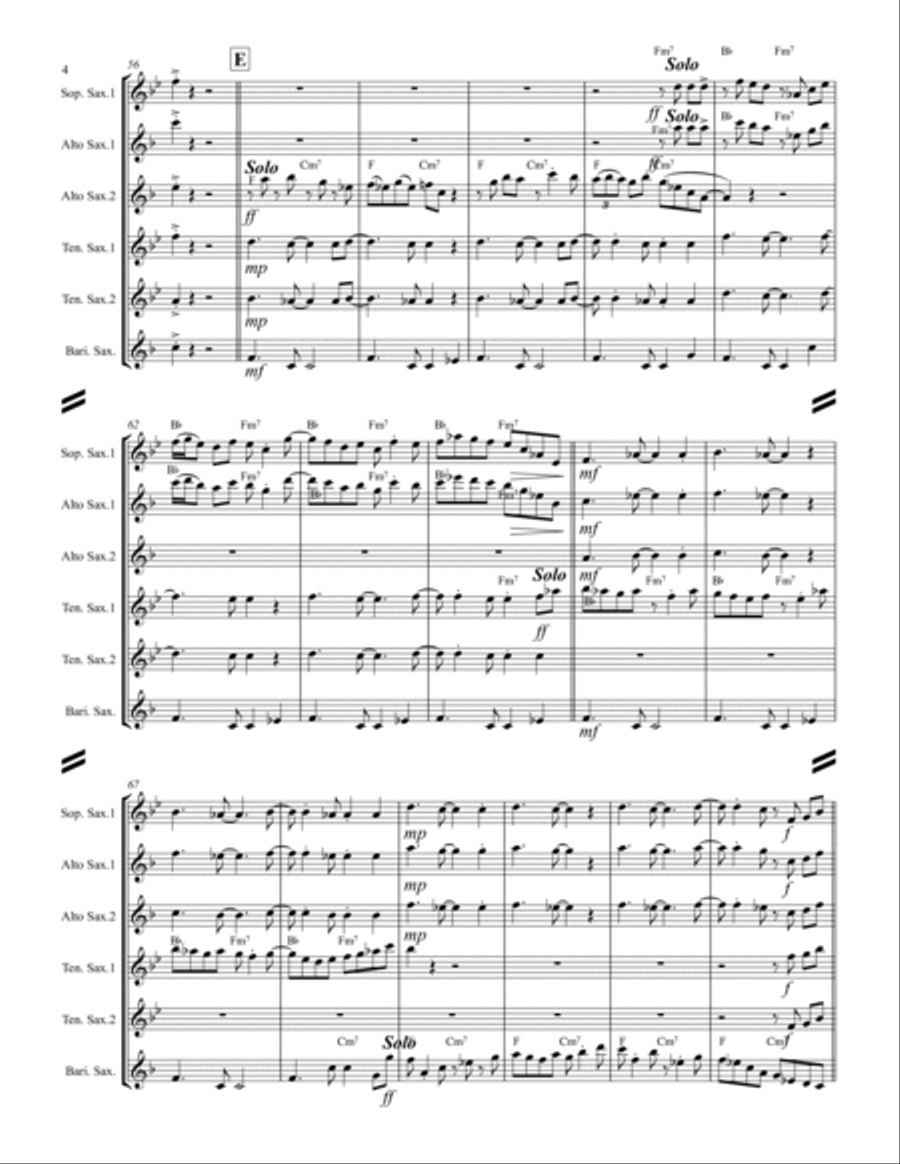 Tequila Saxophone Quintet scores gallery preview page 5