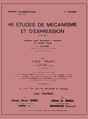 Etudes de mecanisme et d'expression (40) - Volume 1