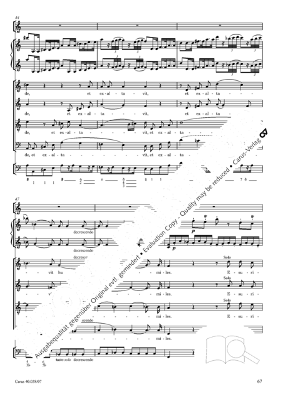 Vesperae solennes de Dominica 4-Part scores gallery preview page 72