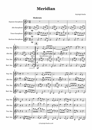 Meridian - Saxophone quartet (SATB)