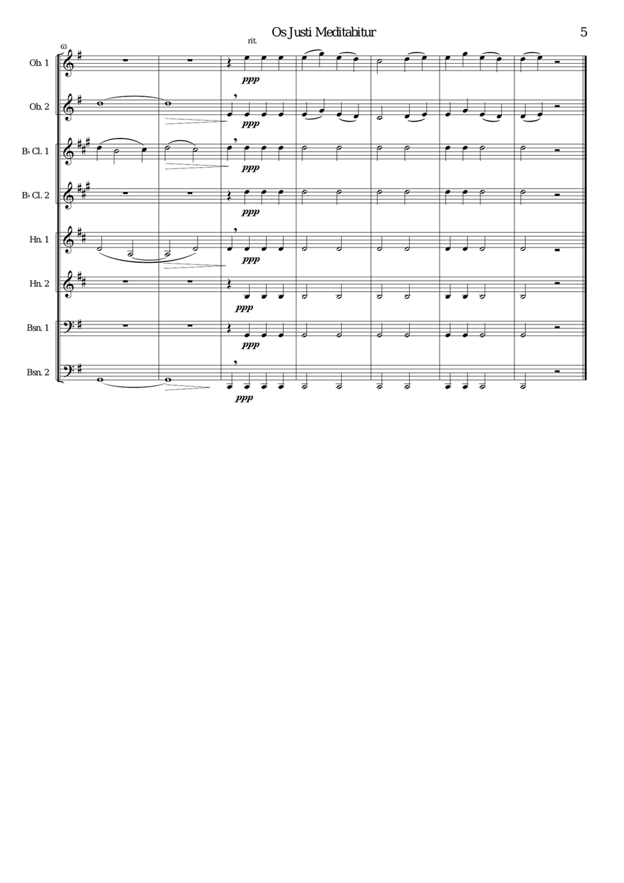 Os Justi meditabitur for wind octet Large Ensemble scores gallery preview page 5