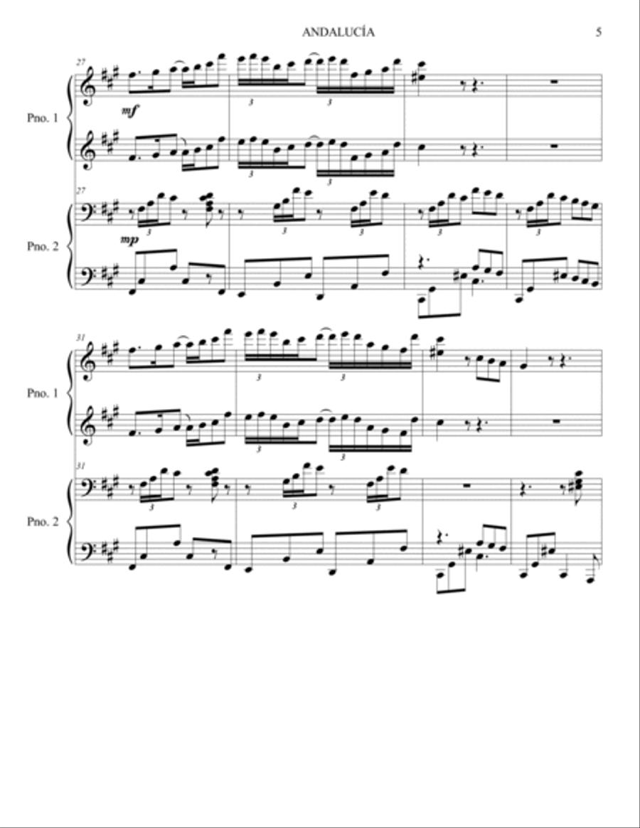 Andalucía Piano scores gallery preview page 5