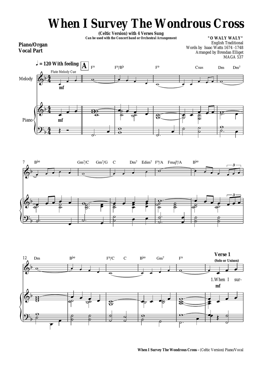 When I Survey The Wondrous Cross (Celtic Version) - Piano and Vocal PDF SA scores gallery preview page 5