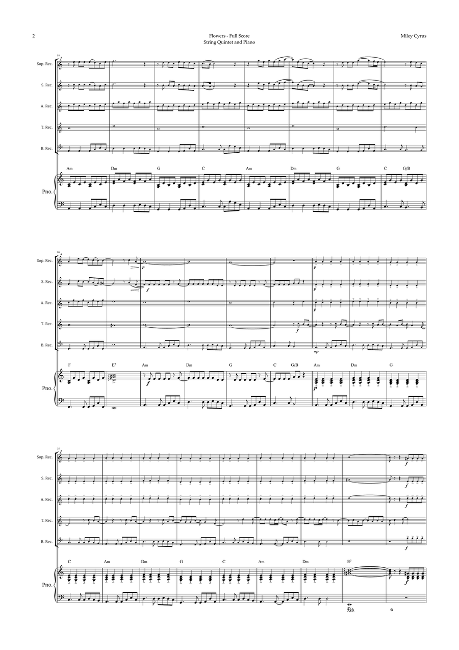 Flowers Recorder scores gallery preview page 2