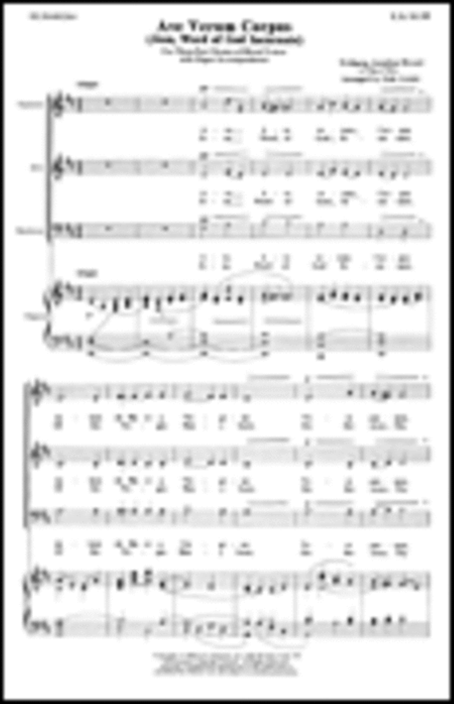 Ave Verum Corpus Jesu, Word Of God Incarnate With Organ Acc 4-Part scores gallery preview page 1