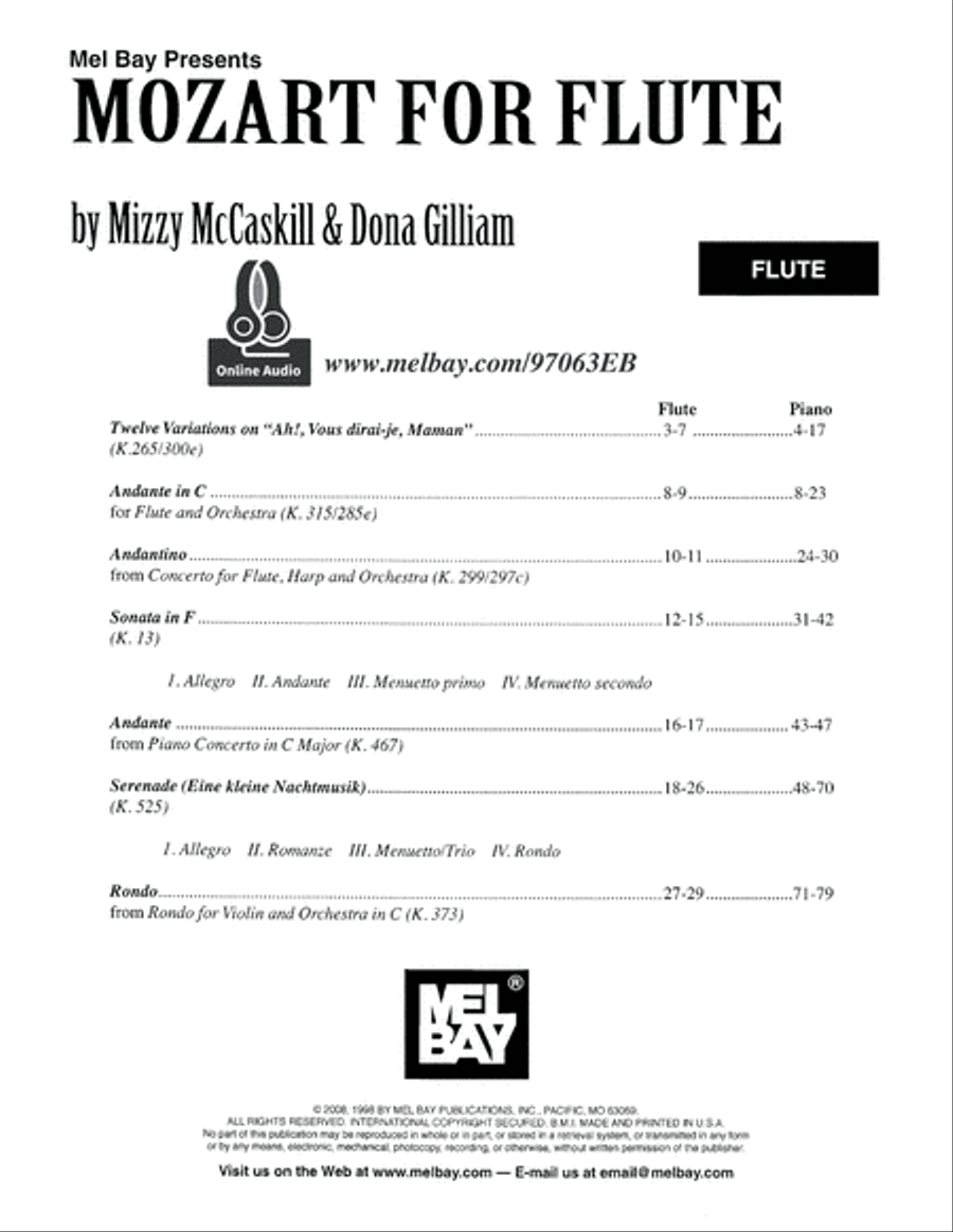 Mozart for Flute Mozart for Flute Flute Solo scores gallery preview page 2