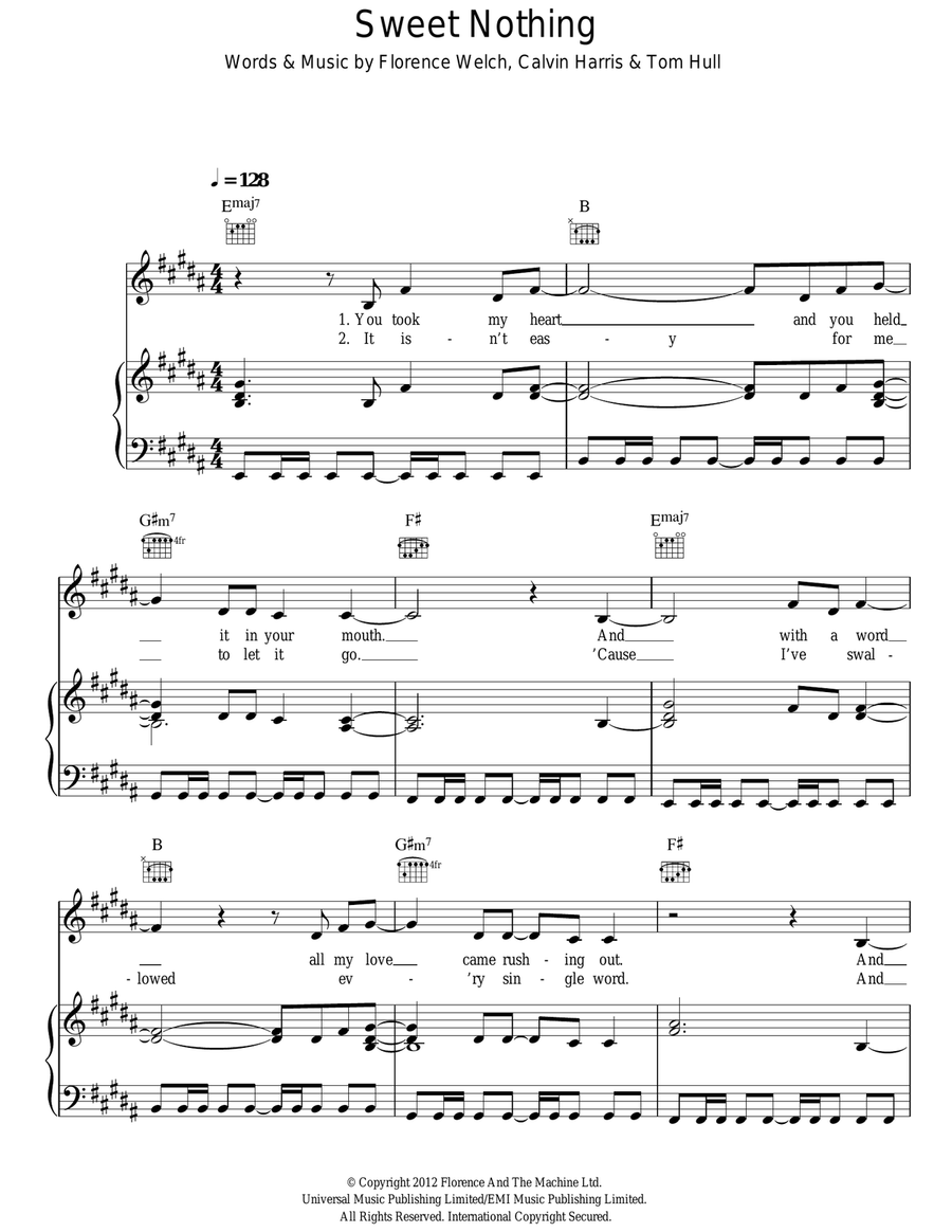 Sweet Nothing Acoustic Guitar scores gallery preview page 1