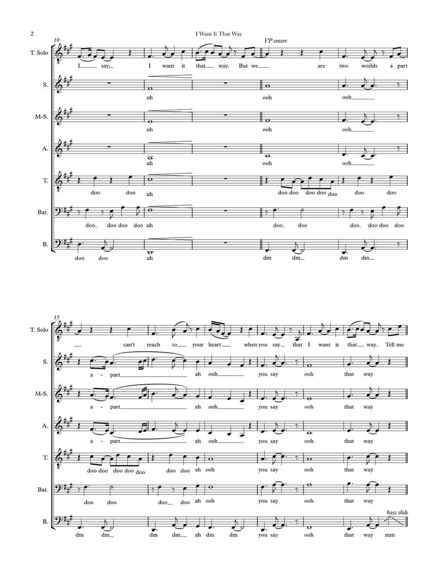 I Want It That Way Divisi scores gallery preview page 2