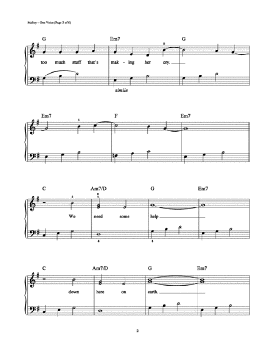 One Voice Voice scores gallery preview page 2