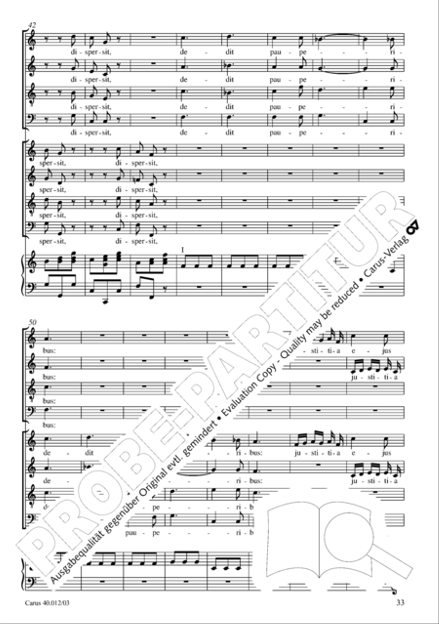 Beatus vir (How blest is he) Psalm 111 4-Part scores gallery preview page 34