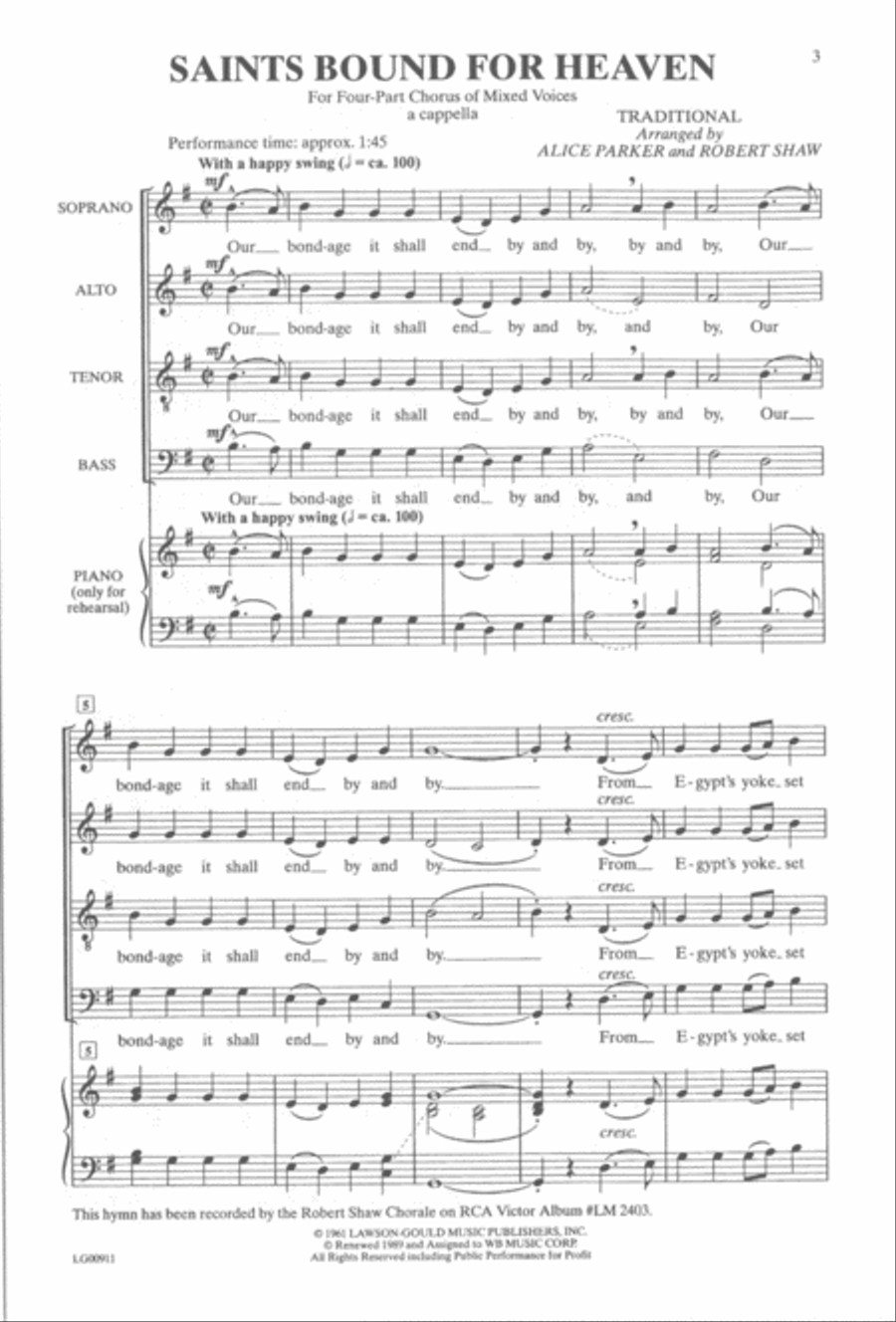 Saints Bound for Heaven 4-Part scores gallery preview page 2