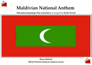 Maldivian (Maldives) National Anthem "Qaumii Salaam" for Brass Quintet