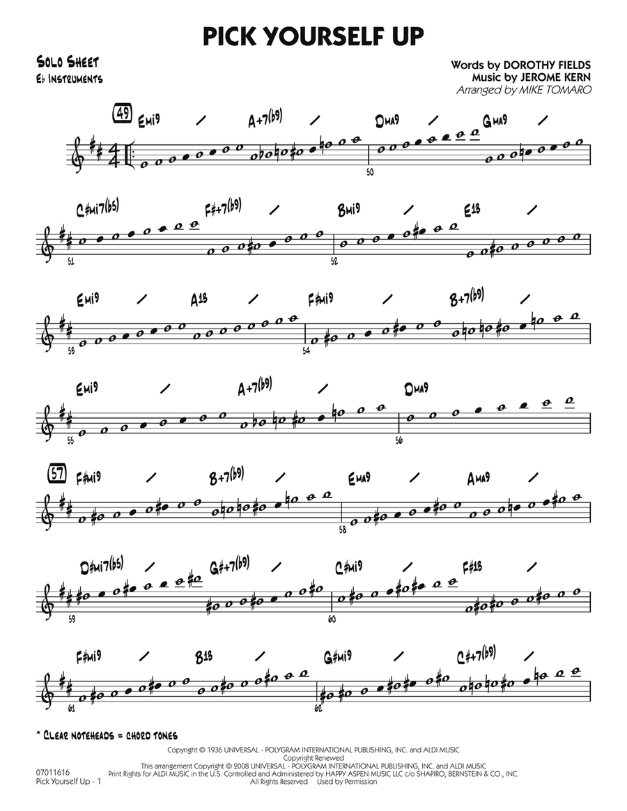 Pick Yourself Up - Eb Solo Sheet Jazz Ensemble scores gallery preview page 1