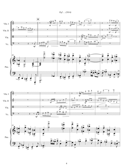 Pq2 ... (2014) for piano and string quartet, piano part