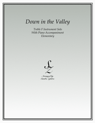 Down In The Valley (treble F instrument solo)