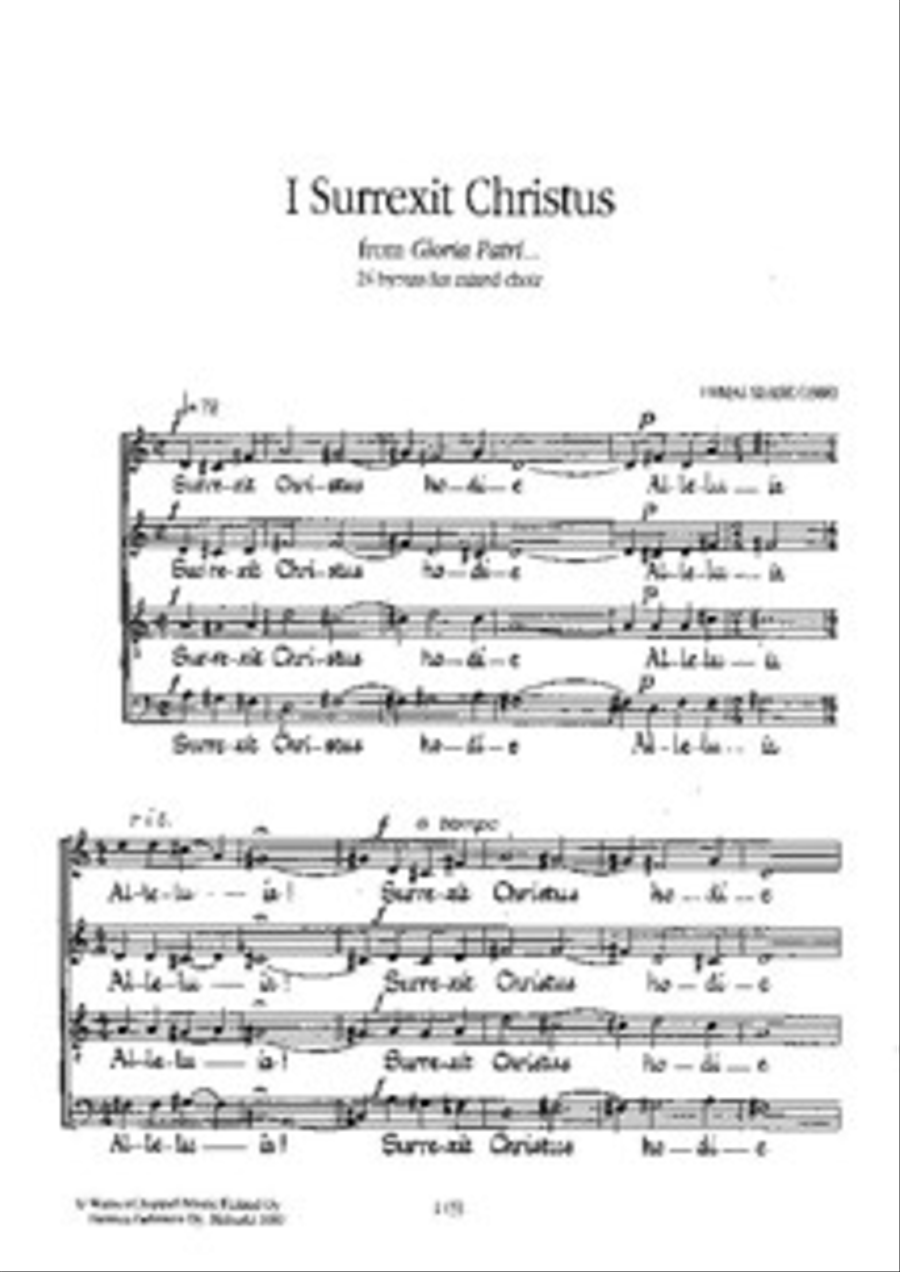 Surrexit Christus - Omnis una - Hymns I & II from Gloria Patri... 24 hymns for mixed choir Mixed Choir scores gallery preview page 1