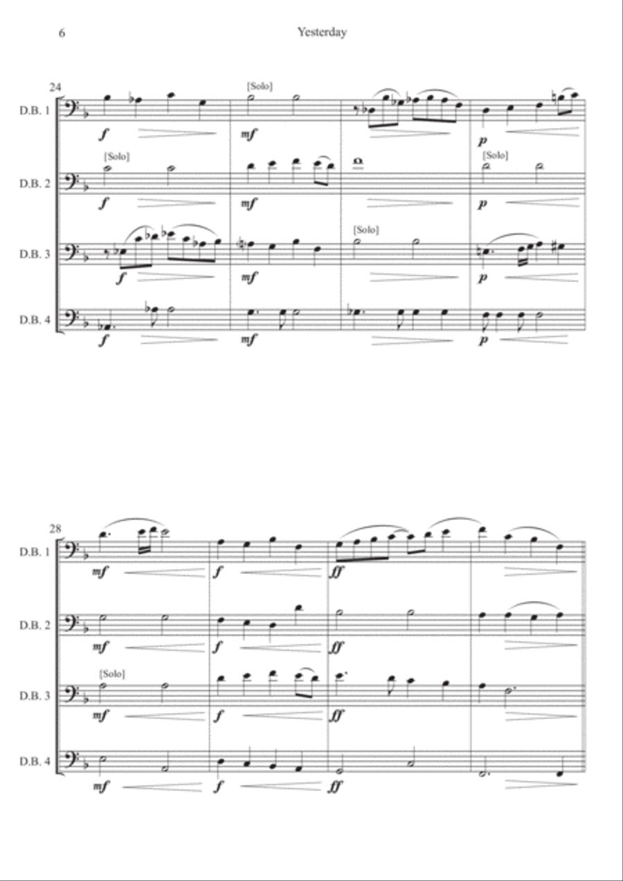 Yesterday Yesterday String Quartet scores gallery preview page 6