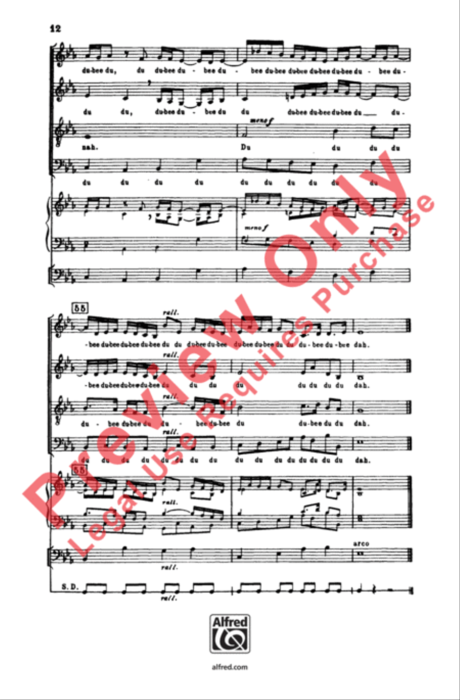 Sleepytime Bach (Sleepers Wake, Cantata 140) 4-Part scores gallery preview page 12