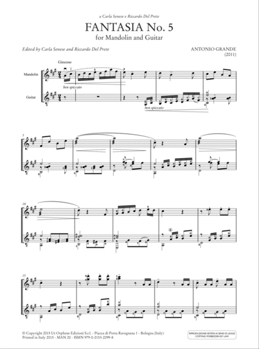 Fantasia No. 5 for Mandolin and Guitar (2011) Acoustic Guitar scores gallery preview page 2