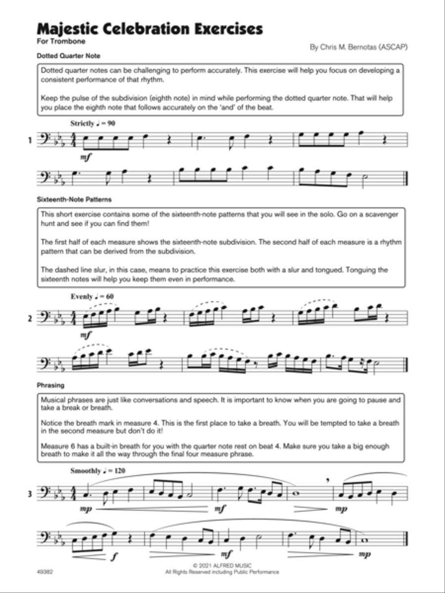 Majestic Celebration (Sound Innovations Soloist, Trombone) Small Ensemble scores gallery preview page 3