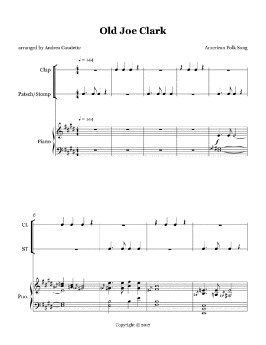 Old Joe Clark SSA scores gallery preview page 2