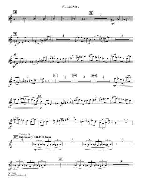 Dybbuk Variations - Bb Clarinet 3