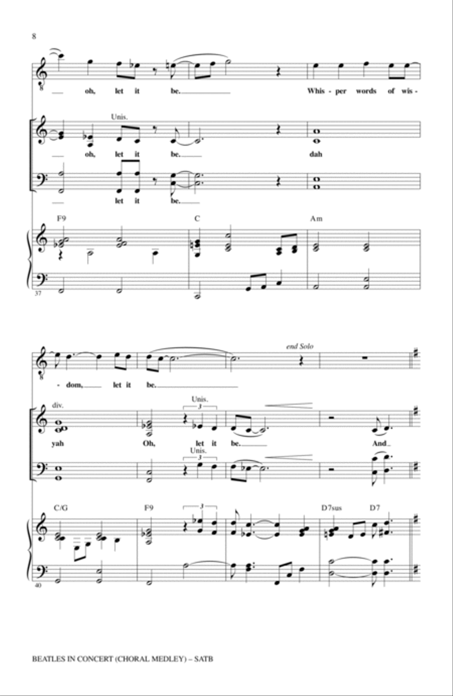 Beatles In Concert (Medley) 4-Part scores gallery preview page 6