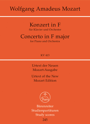 Book cover for Piano Concerto F major, KV 413(387a)