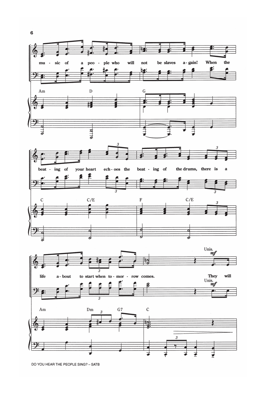 Do You Hear The People Sing? (from Les Miserables) (arr. Ed Lojeski) 4-Part scores gallery preview page 4