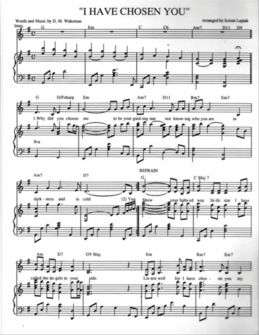 I Have Chosen You-F I Have Chosen You-F Piano, Vocal, Guitar scores gallery preview page 1