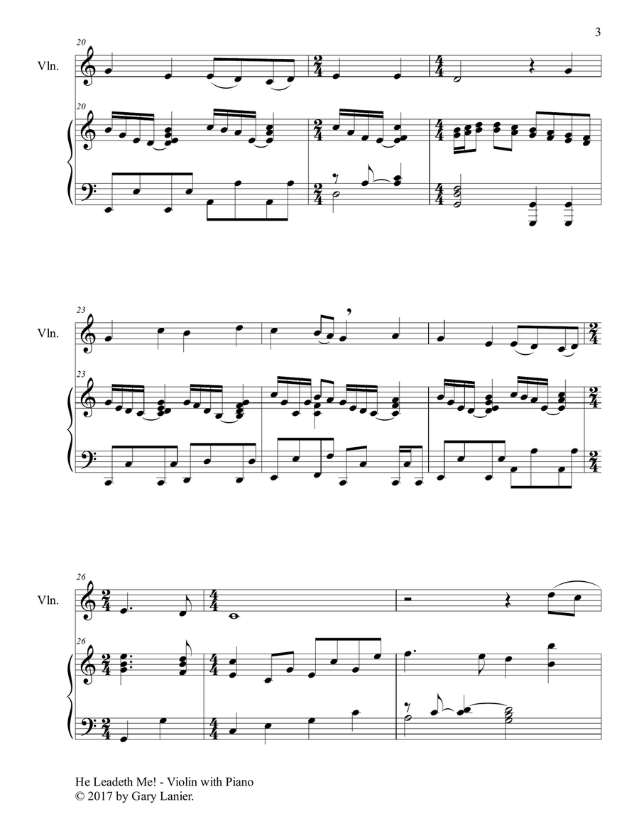 Gospel Hymns for Violin (Violin with Piano Accompaniment) Violin Solo scores gallery preview page 4
