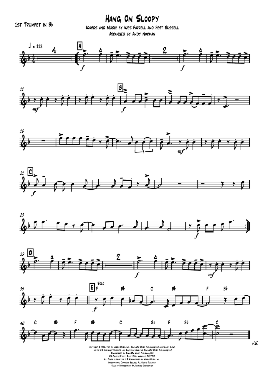 Hang On Sloopy Brass Ensemble scores gallery preview page 1