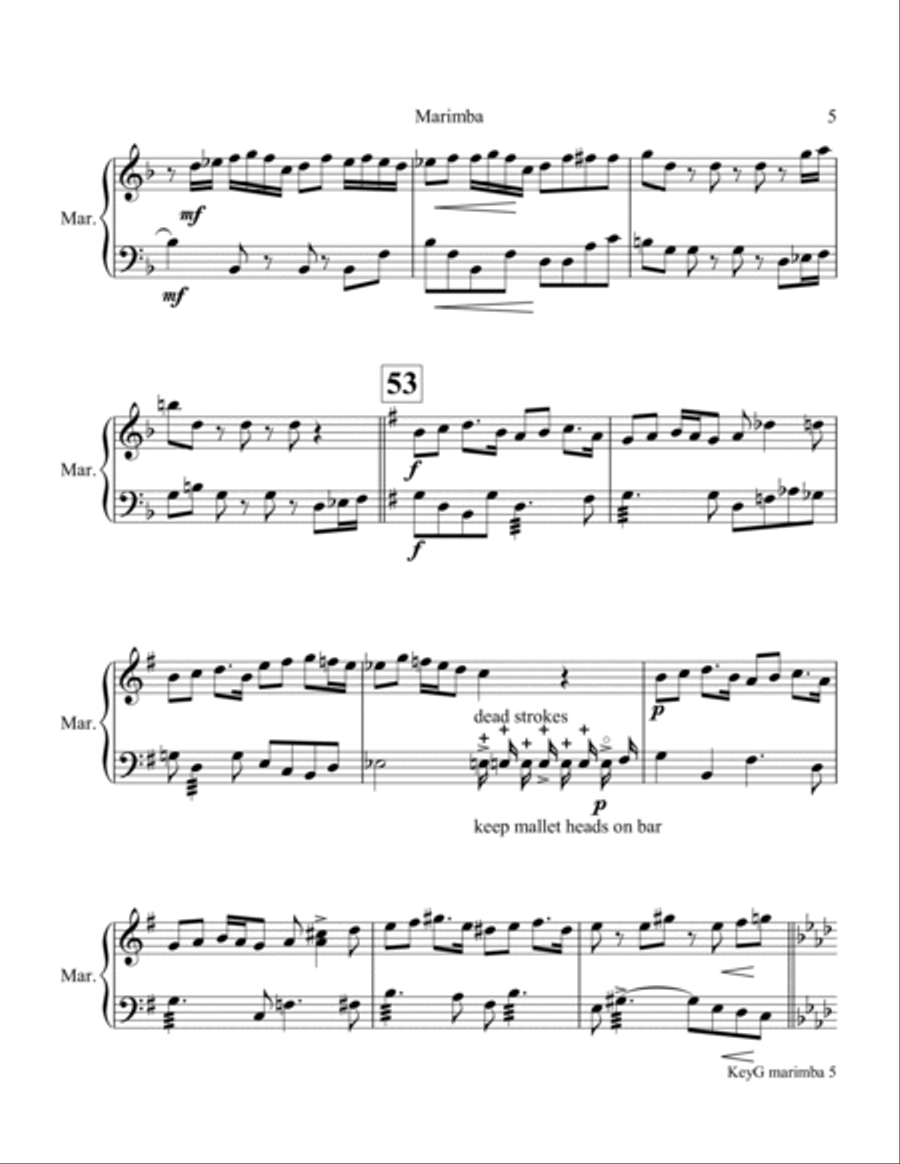 Key G- duet for marimba Key G- duet for marimba Marimba scores gallery preview page 5