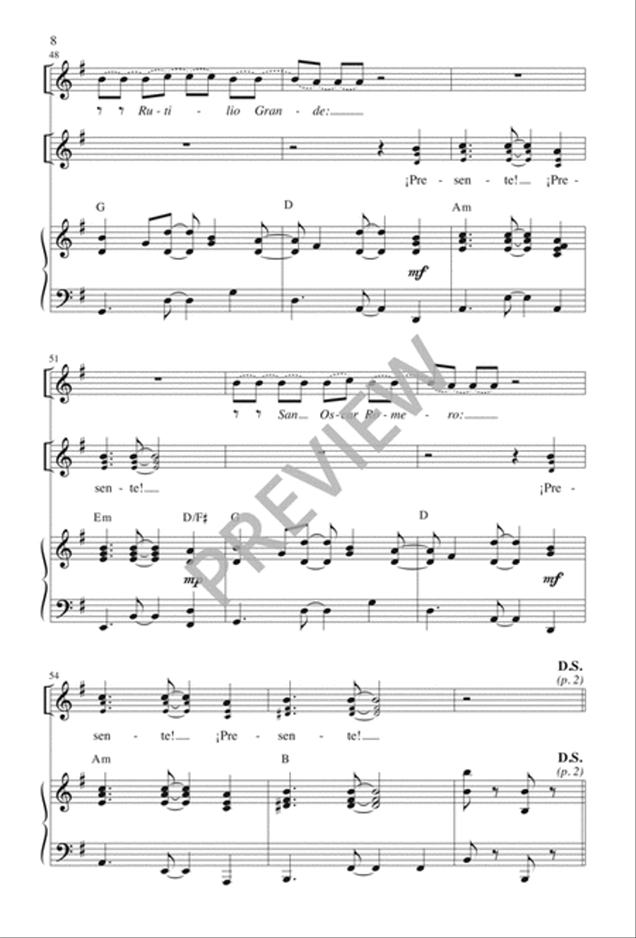 Una Gran Nube de Testigos / A Wondrous Cloud of Witnesses 3-Part scores gallery preview page 9