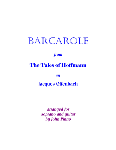 Barcarole (The Tales of Hoffman) for voice and classical guitar