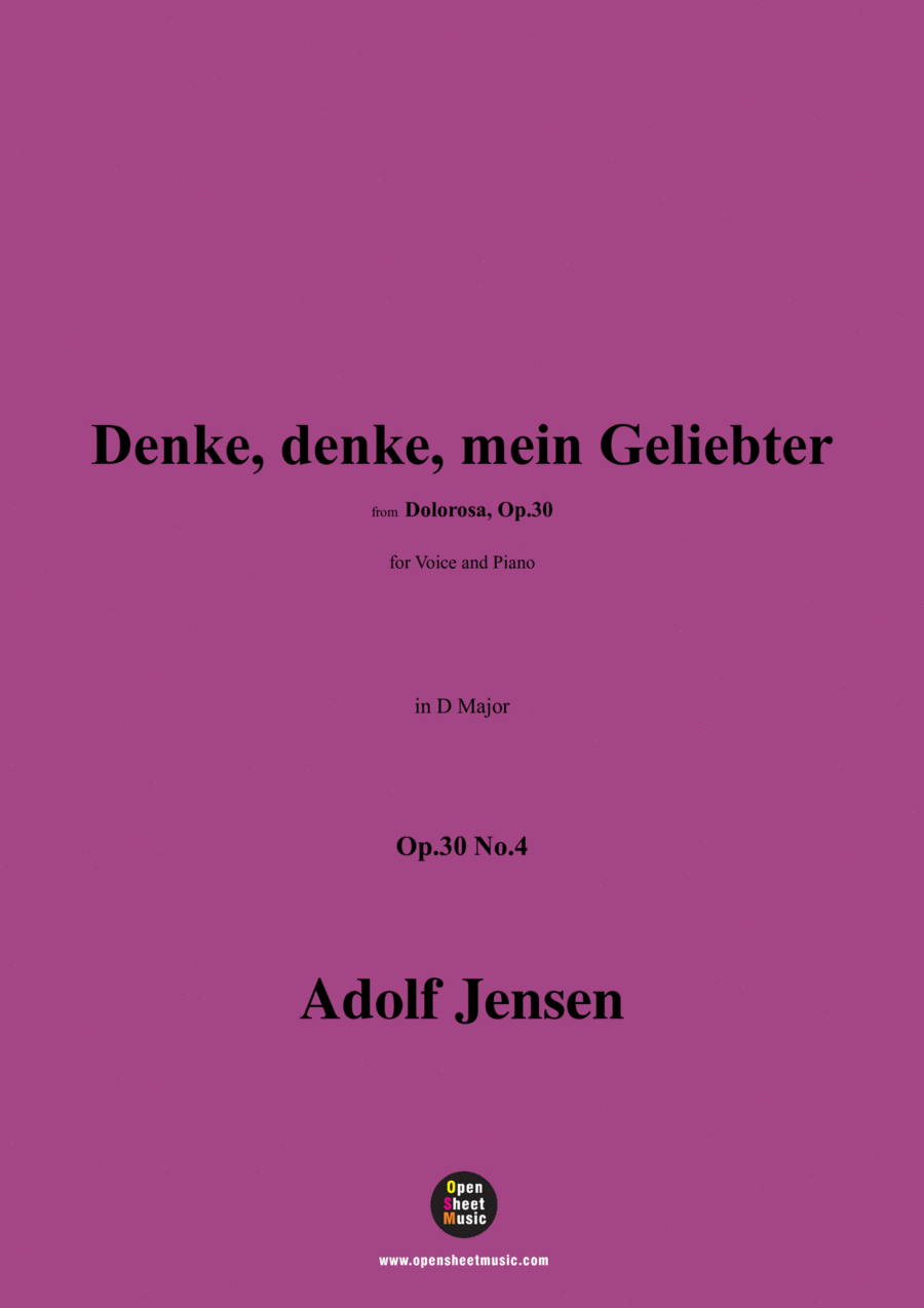 A. Jensen-Denke,denke,mein Geliebter,Op.30 No.4,in D Major Voice scores gallery preview page 1