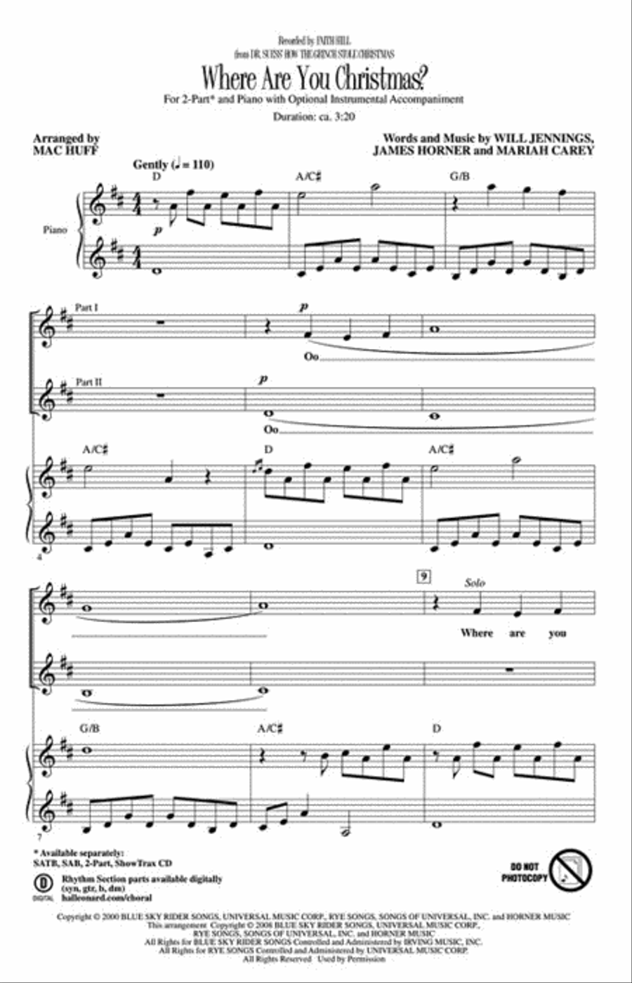 Where Are You Christmas? Where Are You Christmas? 2-Part scores gallery preview page 2