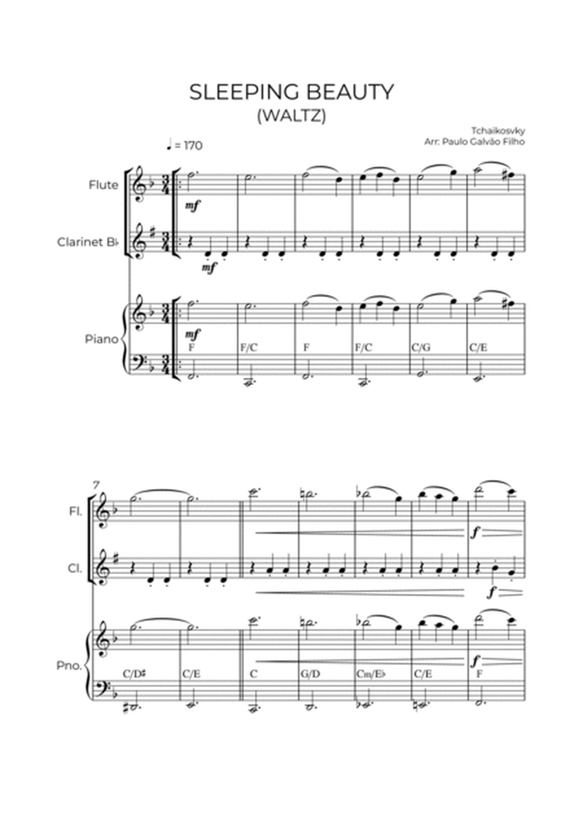 SLEEPING BEATY WALTZ - TCHAIKOVSKY - WIND PIANO TRIO (FLUTE, CLARINET & PIANO) image number null