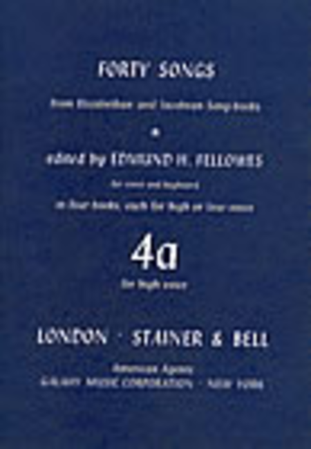 Elizabethan and Jacobean Song books, Forty Songs from Book 4 (High voice)