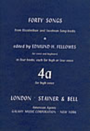 Book cover for Elizabethan and Jacobean Song books, Forty Songs from. Book 4. High voice